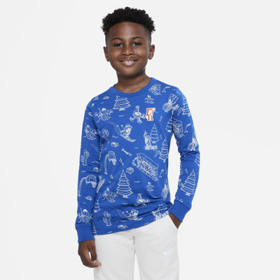 Nike Sportswear Big Kids' Long-sleeve T-shirt In Blue Jay | ModeSens