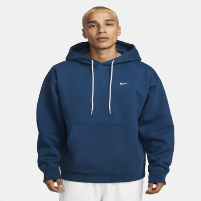 Shop Nike Men's Solo Swoosh Fleece Hoodie In Blue
