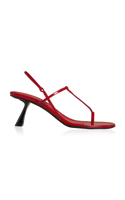 Shop Khaite Women's Linden Patent Leather Sandals In Red