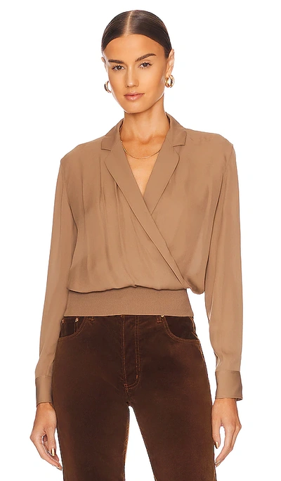 Shop Theory Collared Top In Truffle
