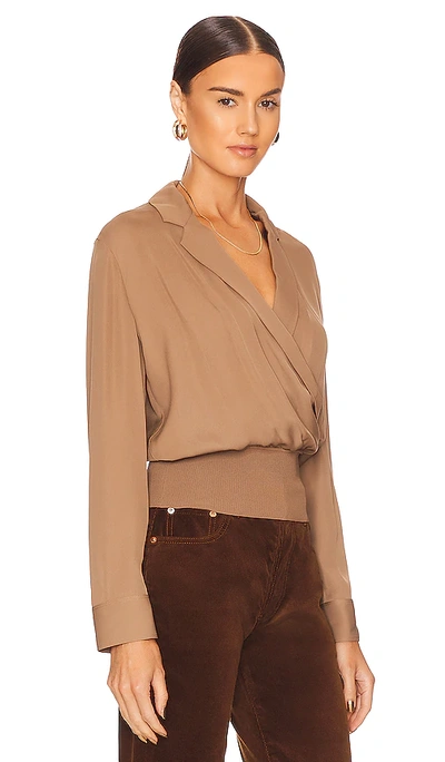 Shop Theory Collared Top In Truffle