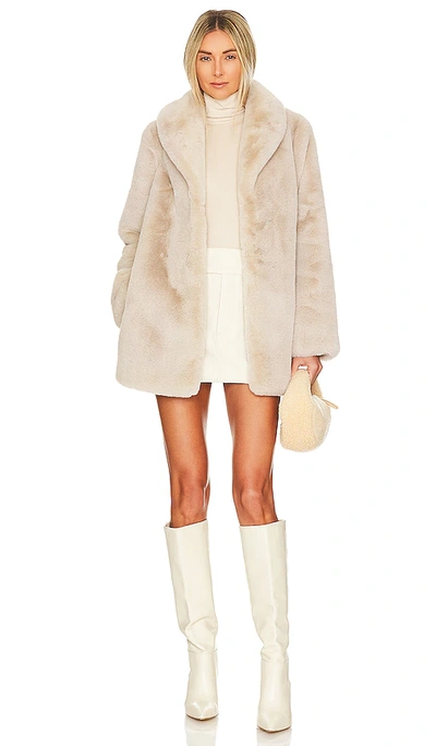 Majorelle Tatiana Faux Fur Coat In Oatmilk