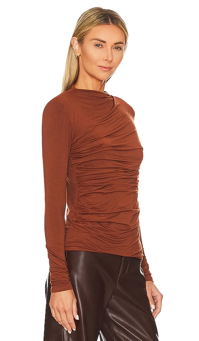 Enza Costa X Revolve Jersey Twist Top In Cognac