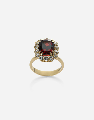 Dolce & Gabbana Yellow Gold Basket Collet Heritage Ring In Gold