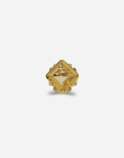 Shop Dolce & Gabbana Anna Ring In Yellow Gold And Citrine Quartz
