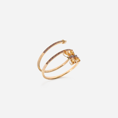 Dolce & Gabbana Spring Yellow Gold Bracelet With Butterfly-shaped Settings In Gold
