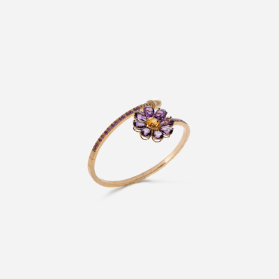 Dolce & Gabbana Spring Yellow Gold Bracelet With Floral Decoration In Gold