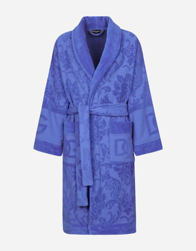 Dolce & Gabbana Bath Robe In Terry Cotton Jacquard In Multi