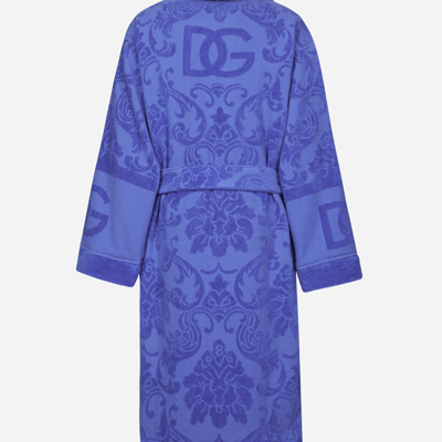 Dolce & Gabbana Bath Robe In Terry Cotton Jacquard In Multi