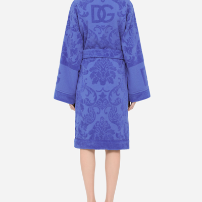 Dolce & Gabbana Bath Robe In Terry Cotton Jacquard In Multi