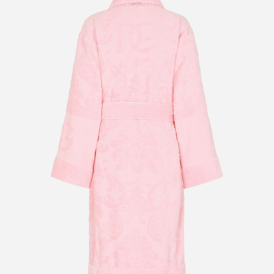 Dolce & Gabbana Bath Robe In Terry Cotton Jacquard In Multicolor