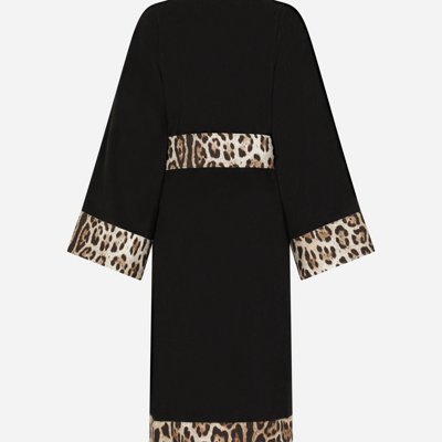 Dolce & Gabbana Cotton Terry Bathrobe In Multicolor