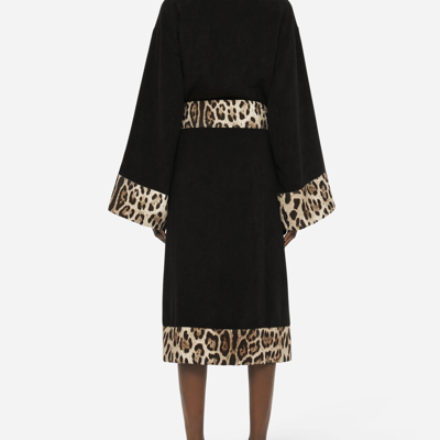 Dolce & Gabbana Cotton Terry Bathrobe In Multicolor
