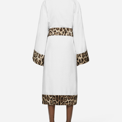 Dolce & Gabbana Cotton Terry Bath Robe In Multicolor