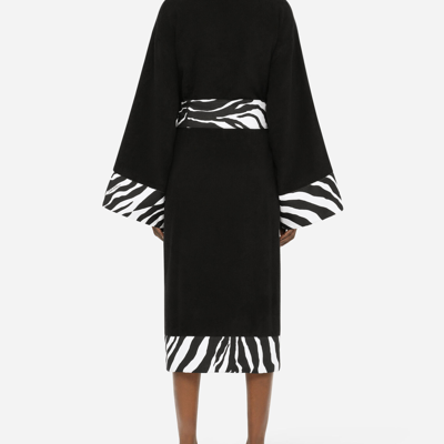 Dolce & Gabbana Cotton Terry Bathrobe In Multicolor