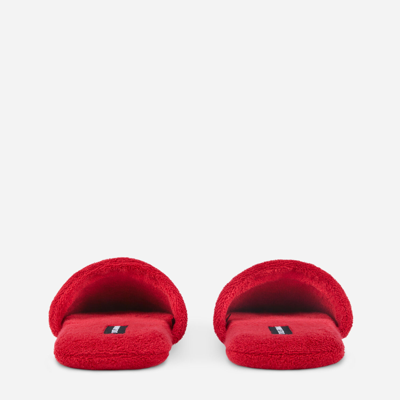 Dolce & Gabbana Cotton Terry Slippers In Multicolor