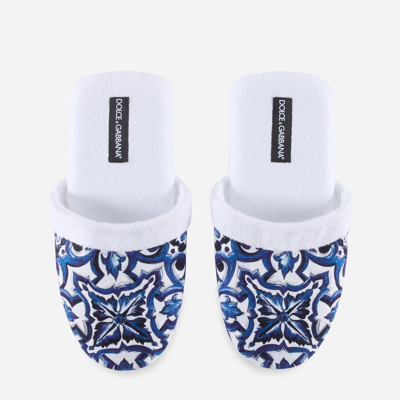 Dolce & Gabbana Cotton Terry Slippers In Multicolor