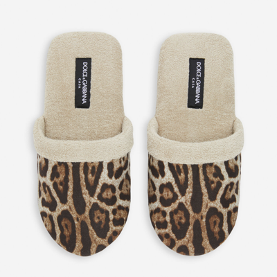 Dolce & Gabbana Cotton Terry Slippers In Multicolor