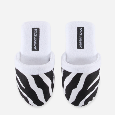 Dolce & Gabbana Cotton Terry Slippers In Multicolor