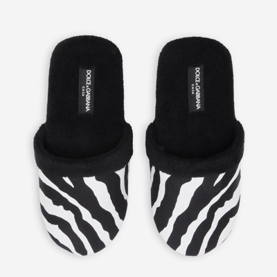 Dolce & Gabbana Cotton Terry Slippers In Multicolor