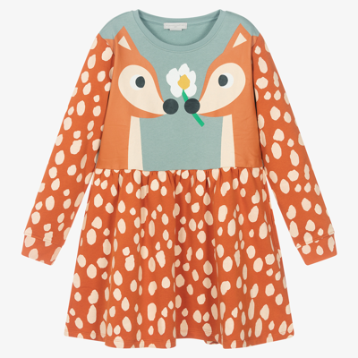 Shop Stella Mccartney Kids Teen Girls Orange Deer Dress