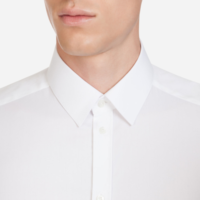 Shop Dolce & Gabbana Shirt In Stretch Cotton Poplin In White