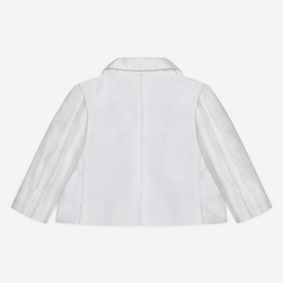 Shop Dolce & Gabbana Single-breasted Silk Shantung Jacket In White