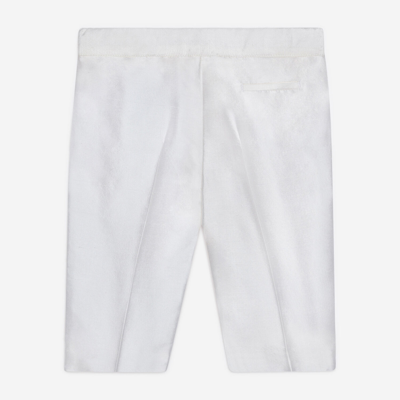 Shop Dolce & Gabbana Silk Shantung Dress Pants In White