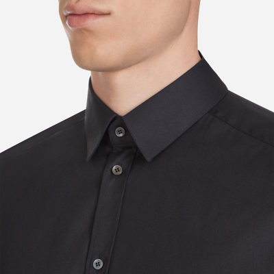 Shop Dolce & Gabbana Shirt In Stretch Cotton Poplin In Black