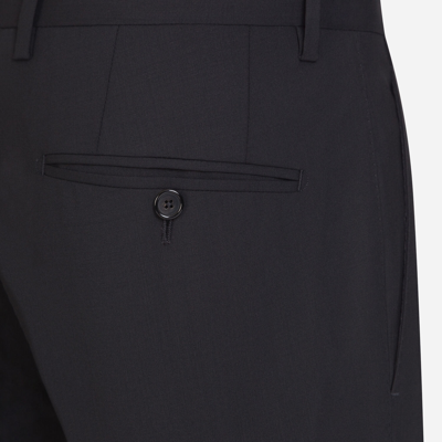 Shop Dolce & Gabbana Trousers In Stretch Wool In Black