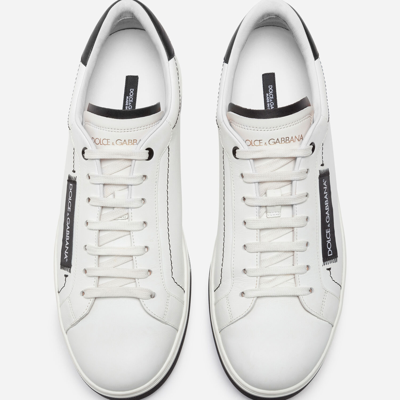 Shop Dolce & Gabbana Roma Sneakers In Nappa Calfskin In White/black