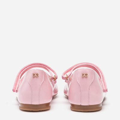 Shop Dolce & Gabbana Leather Ballet Flats In Pink