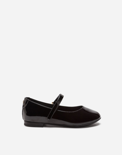 Shop Dolce & Gabbana Leather Ballet Flats In Black