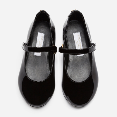 Shop Dolce & Gabbana Leather Ballet Flats In Black