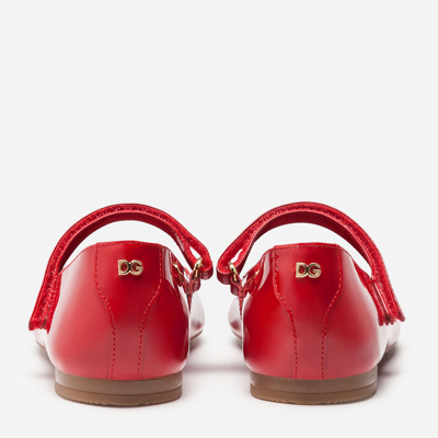 Shop Dolce & Gabbana Patent Leather Mary Jane Ballet Shoe In Red