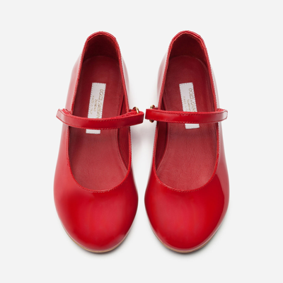 Shop Dolce & Gabbana Patent Leather Mary Jane Ballet Shoe In Red