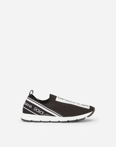 Shop Dolce & Gabbana Sorrento Slip-on Sneakers With Logo Tape In Black