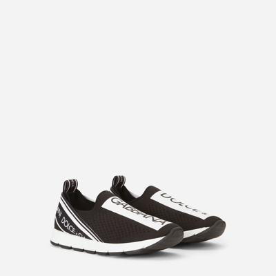 Shop Dolce & Gabbana Sorrento Slip-on Sneakers With Logo Tape In Black