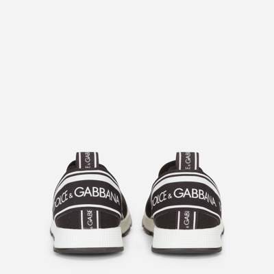 Shop Dolce & Gabbana Sorrento Slip-on Sneakers With Logo Tape In Black