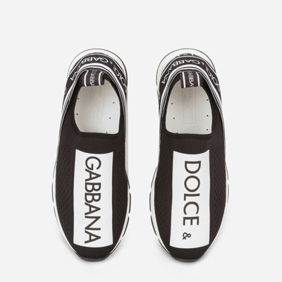 Shop Dolce & Gabbana Sorrento Slip-on Sneakers With Logo Tape In Black