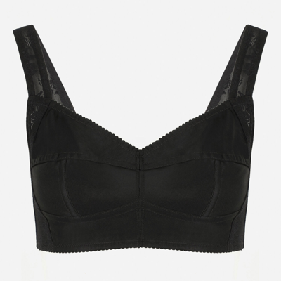 Shop Dolce & Gabbana Satin Top In Black