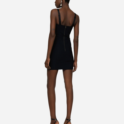 Dolce & Gabbana Black Corset-style Minidress In Black
