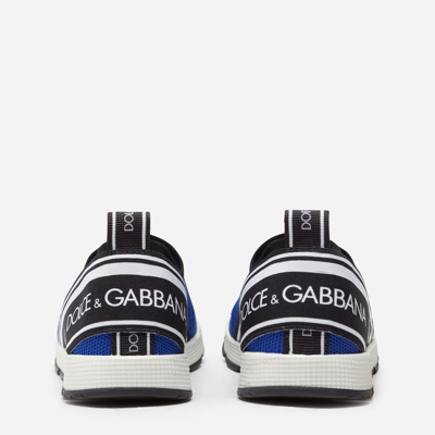 Shop Dolce & Gabbana Sorrento Slip-on Sneakers With Logo Tape In Blue