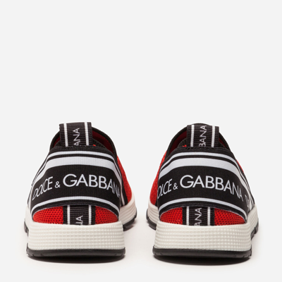 Shop Dolce & Gabbana Sorrento Slip-on Sneakers With Logo Tape In Red