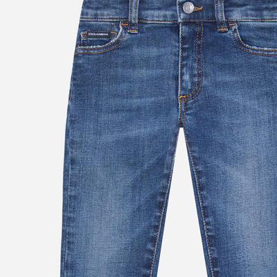 Dolce & Gabbana Dark Blue Slim-fit Stretch Jeans In Blue