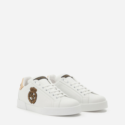 Shop Dolce & Gabbana Sneaker Bassa In White/gold
