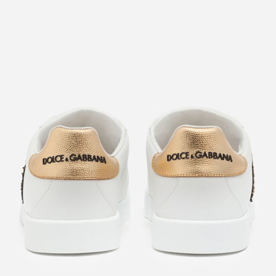 Shop Dolce & Gabbana Sneaker Bassa In White/gold