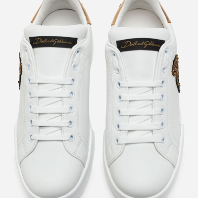 Shop Dolce & Gabbana Sneaker Bassa In White/gold