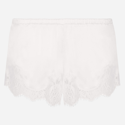 Dolce & Gabbana White Silk Floral Lace Lingerie Underwear In White