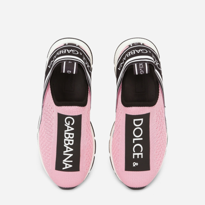 Dolce & Gabbana Sorrento Slip-on Sneakers With Logo Tape In Pink